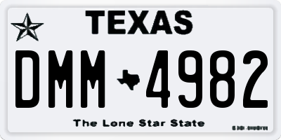 TX license plate DMM4982