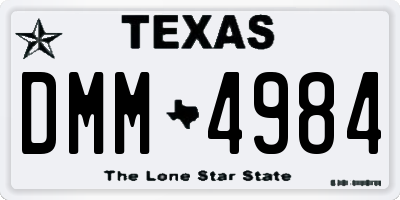 TX license plate DMM4984