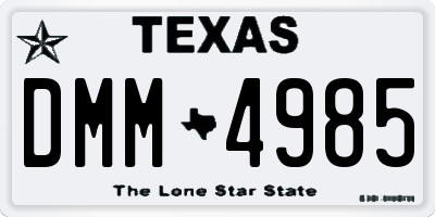 TX license plate DMM4985