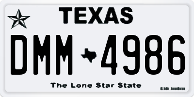 TX license plate DMM4986