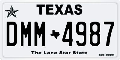 TX license plate DMM4987