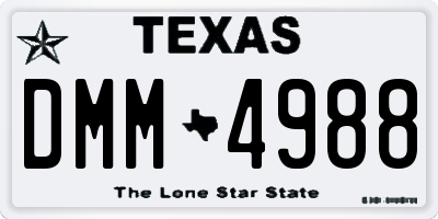 TX license plate DMM4988