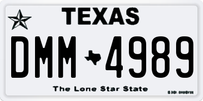 TX license plate DMM4989