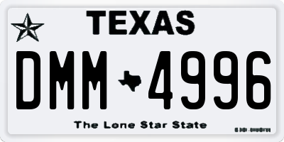 TX license plate DMM4996