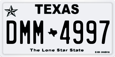 TX license plate DMM4997