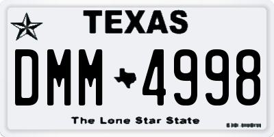 TX license plate DMM4998