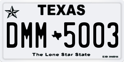 TX license plate DMM5003