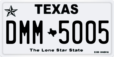 TX license plate DMM5005