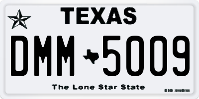 TX license plate DMM5009