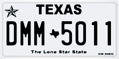 TX license plate DMM5011