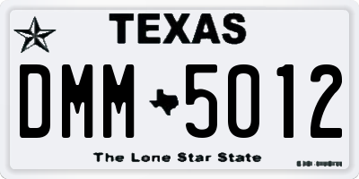 TX license plate DMM5012