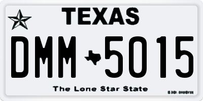 TX license plate DMM5015
