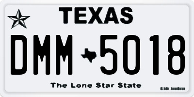 TX license plate DMM5018