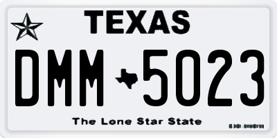 TX license plate DMM5023