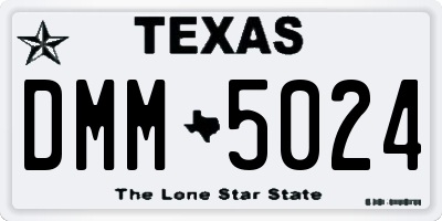 TX license plate DMM5024