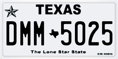 TX license plate DMM5025