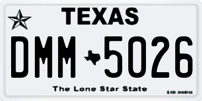 TX license plate DMM5026