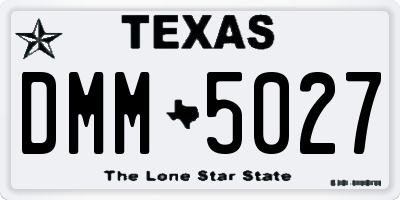 TX license plate DMM5027