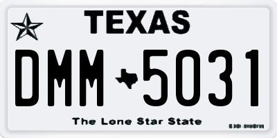 TX license plate DMM5031