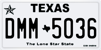 TX license plate DMM5036
