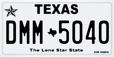 TX license plate DMM5040