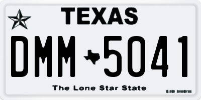 TX license plate DMM5041