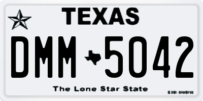 TX license plate DMM5042