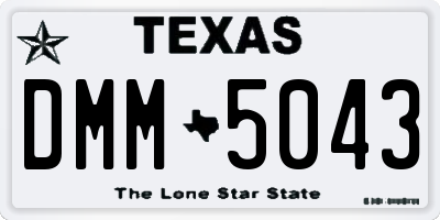 TX license plate DMM5043