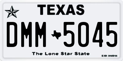 TX license plate DMM5045