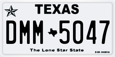 TX license plate DMM5047