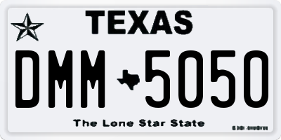 TX license plate DMM5050