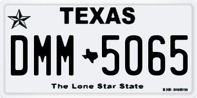TX license plate DMM5065