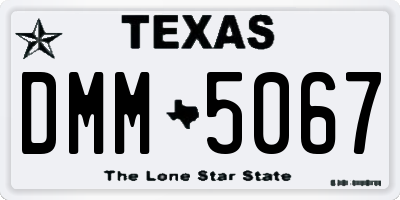 TX license plate DMM5067