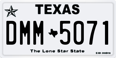 TX license plate DMM5071