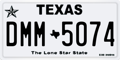 TX license plate DMM5074