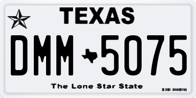 TX license plate DMM5075