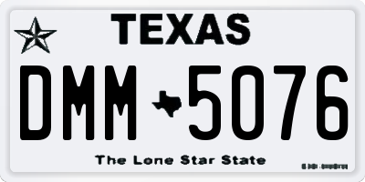 TX license plate DMM5076
