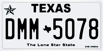TX license plate DMM5078