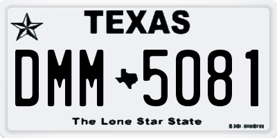 TX license plate DMM5081