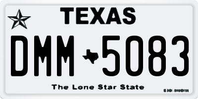 TX license plate DMM5083
