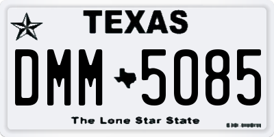 TX license plate DMM5085
