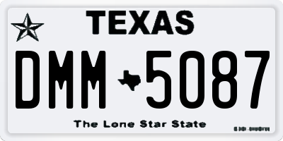 TX license plate DMM5087