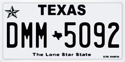 TX license plate DMM5092