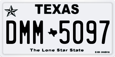 TX license plate DMM5097