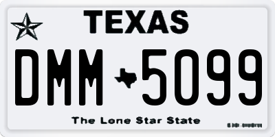 TX license plate DMM5099