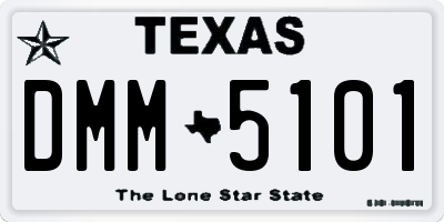 TX license plate DMM5101