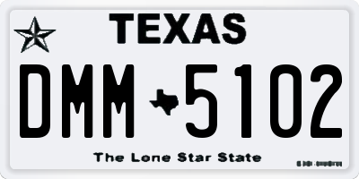 TX license plate DMM5102