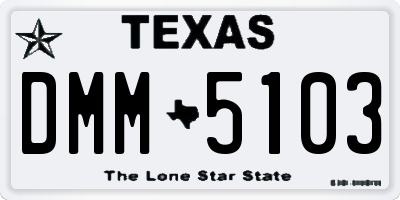 TX license plate DMM5103