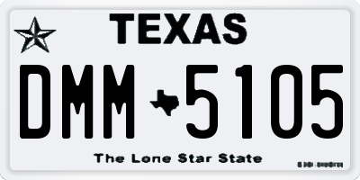 TX license plate DMM5105