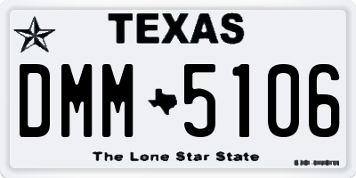 TX license plate DMM5106